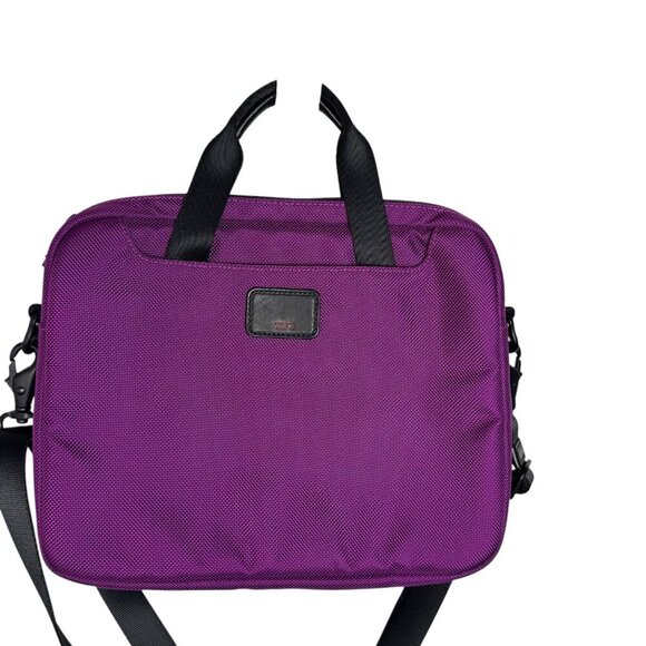 TUMI alpha Bravo crossbody bag case for tablets small laptops purple black - Picture 1 of 9